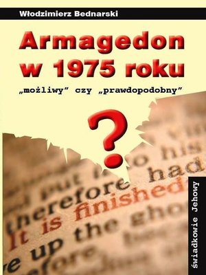 cover image of Armagedon w 1975 roku